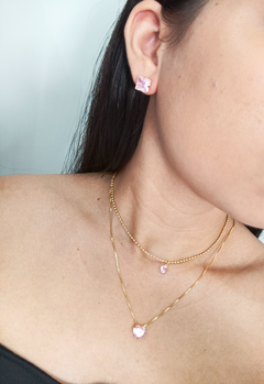 CHOCKER BOLINHAS CORAÇÃO ROSA - comprar online