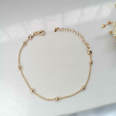 Pulseira Mini Bolas Cravejada Banhada a Ouro 18K