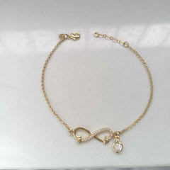 Pulseira Infinito Cravejada Banhada a Ouro 18K - comprar online