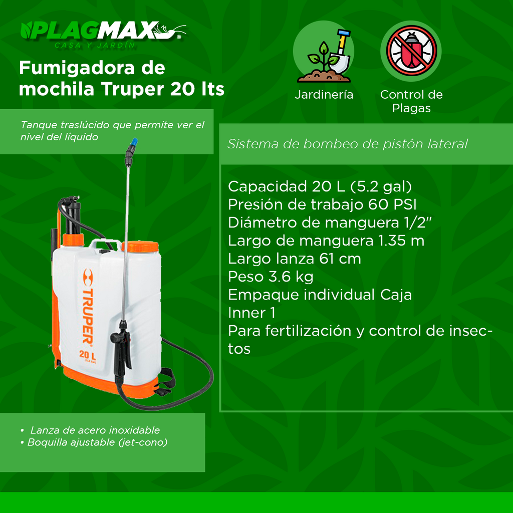 Aspersor de mochila online truper