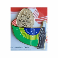 Pin Olímpiadas 2016 Bandeira do Brasil Coca Cola - Produto Oficial - comprar online