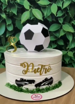 Topo de bolo Futebol Bola 3D