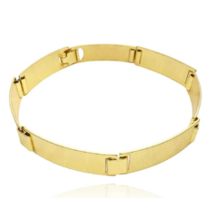 Bracelete Detalhado 9mm (12,5g) (Banho Ouro 24k)