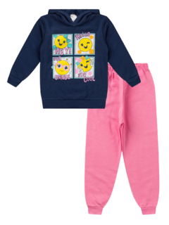 Conjunto de Moletom Infantil Menina com Capuz - BFI - Schin Modas