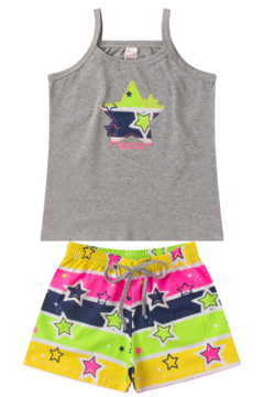 Kit 6 Conjuntos Infantil Menina Verão Blusa de Alcinha e Shorts com Elástico Malha com Elastano - comprar online