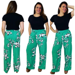 Calça Feminina Pantalona Estampada Raquel em Viscose - BFF