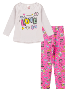 Conjunto Infantil Bebê Meia Estação Blusa Manga Longa e Calça Legging Algodão com Elastano - BFI - comprar online