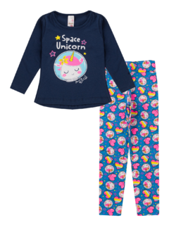 Conjunto Infantil Bebê Meia Estação Blusa Manga Longa e Calça Legging Algodão com Elastano - BFI