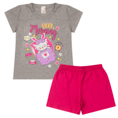 Kit 2 Pijamas Infantil Juvenil Menina Verão em Meia Malha Estampado na internet