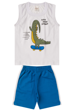 Imagem do Conjunto Infantil Menino Verão Camiseta Regata e Bermuda de Moletinho