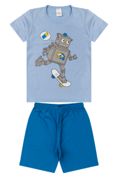 Kit 4 Pijamas Infantil Juvenil Menino Verão em Meia Malha Estampado - comprar online