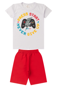 Kit 3 Conjuntos Infantil Juvenil Menino Verão Camiseta Manga em Meia Malha e Bermuda Moletinho com Elástico - Schin Modas