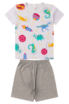 Kit 3 Pijamas Infantil Juvenil Menino Verão em Meia Malha Estampado - loja online