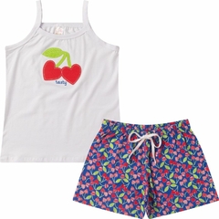 Kit 3 Conjuntos Infantil Juvenil Menina Verão Blusa De Alcinha e Shorts com Elástico em Cotton na internet