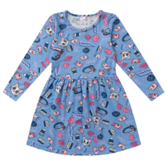 Vestido Infantil Menina Inverno Manga Longa Peluciado - BFI - comprar online