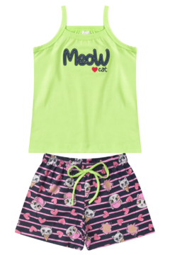 Kit 4 Conjuntos Infantil Menina Verão Blusa de Alcinha e Shorts com Elástico Malha com Elastano - Schin Modas