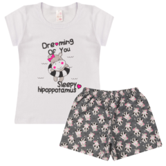 Kit 4 Pijamas Infantil Menina Verão em Meia Malha Estampado - comprar online