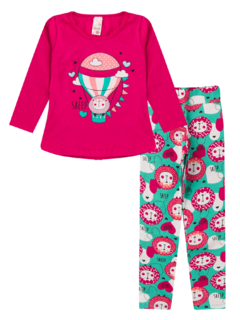 Conjunto Infantil Bebê Meia Estação Blusa Manga Longa e Calça Legging Algodão com Elastano - BFI na internet