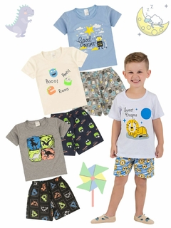 Pijama Infantil Menino Verão em Meia Malha Estampado