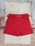 Short feminino em alfaiataria cinto pequeno