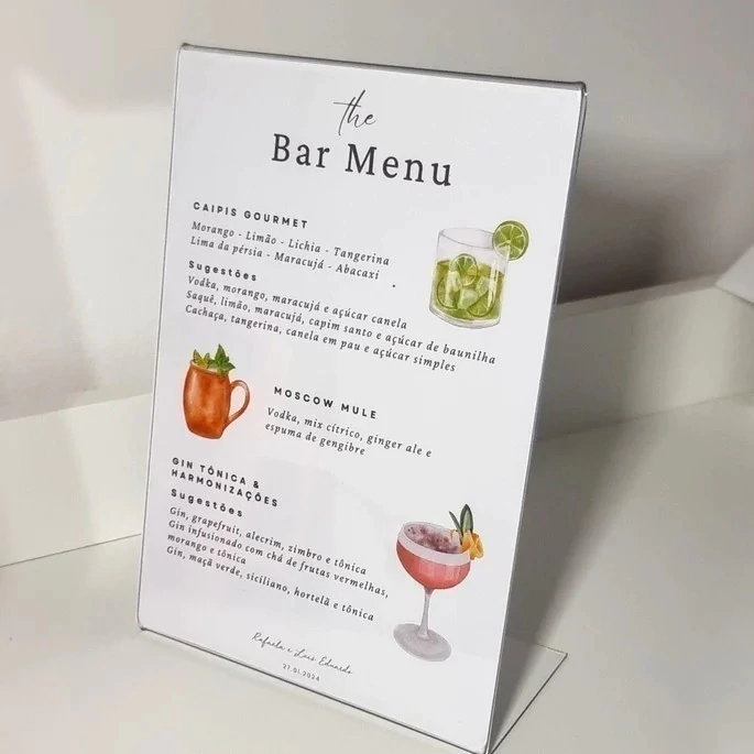 Menu de drink com Dispay