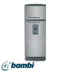 HELADERA BAMBI 2F1600PDA C/FREEZER CICLICA 329 LTS PLATA C/DISP.