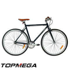 BICICLETA TOP MEGA FIXIE STREETER R28 ACERO AZUL OSCURO