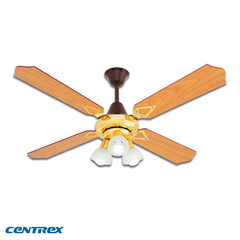 VENTILADOR DE TECHO CENTREX VT2000 4 ASPAS MADERA MARRON C/LUZ