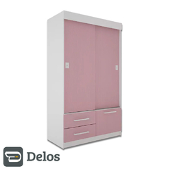 PLACARD PTAS. CORREDIZAS DELOS DJ102RO 2PTAS 2CAJ + BOTIN. ROSA