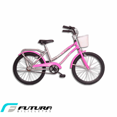 BICICLETA FUTURA ROD.20 NENA LUJO C/RAYOS Y PORTAEQUIP. LITTLE CRUSER ART-5214