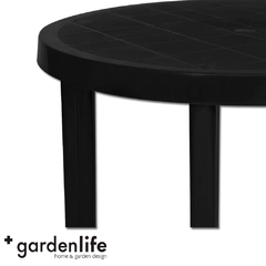 MESA GARDEN LIFE F413001 REDONDA GUINEA 0.90 DIAMETRO NEGRA - comprar online