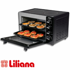 HORNO ELECTRICO LILIANA AAO145V C/DOBLE ANAFE VITROCERAMICO 45LTS