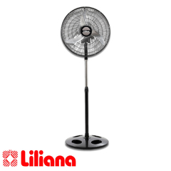 VENTILADOR DE PIE LILIANA VVPM2016 -20-PARRILLA Y ASPAS METAL. NEGRA