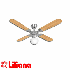 VENTILADOR DE TECHO LILIANA VVTHM214 4 ASPA MADERA REG. PARED