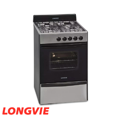 COCINA LONGVIE 12231X INOX C/HORNO VISOR MULTIGAS - comprar online