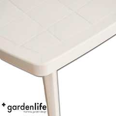 MESA GARDEN LIFE MALDIVA F423500 COL. BLANCO 140X075 - comprar online