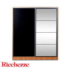 PLACARD PTAS. CORREDIZAS RICCHEZZE MURANO 35231796 1.80MTS HICK/NEGRO C/ESPEJO