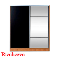 PLACARD PTAS. CORREDIZAS RICCHEZZE MURANO 35231796 1.80MTS HICK/NEGRO C/ESPEJO