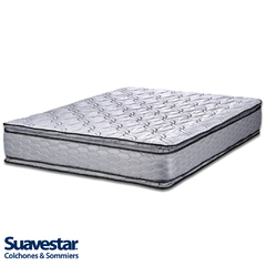 COLCHON RESORTE SUAVESTAR SUPER JK PILLOW TOP 190X140X29