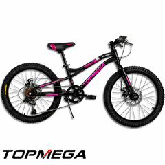 BICICLETA TOP MEGA MTB SLIDER R20 7VEL NEGRO/FUCSIA/AMARILLO