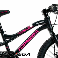 BICICLETA TOP MEGA MTB SLIDER R20 7VEL NEGRO/FUCSIA/AMARILLO - comprar online