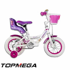 BICICLETA TOP MEGA NENA FLEXYGIRL ROD.12 BLANCO/VIOLETA