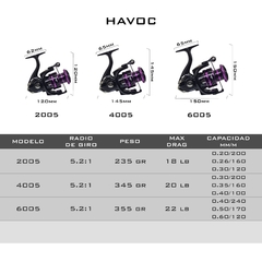 Reel Frontal CASTER Havoc 2005 Spinning Pejerrey 5 Rulemanes 5.2:1 en internet