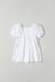Vestido poá branco e mangas bufantes - comprar online
