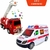 Imagem do Kit 2 Carrinhos Ambulância Bombeiro Com Som E Led 3d