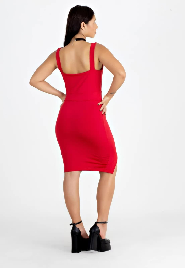 Vestido tubinho store vermelho de alcinha