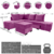 Sofá de canto com chaise central - 6 Posições Diferentes - Espuma D33 - Veludo - Rosê - comprar online