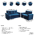 Conjunto 2 e 3 Compact 5 lugares encosto fixo Azul - Sofabrica Estofados - Seu Conforto Começa Aqui!