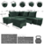Sofá de canto com chaise central - 6 Posições Diferentes - Espuma D33 - Veludo - Verde-Musgo - comprar online