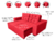 Imagem do Sofá Retrátil e Reclinável Supremo 2,10m - Fibra siliconada - Espuma Densidade 28 - Vermelho